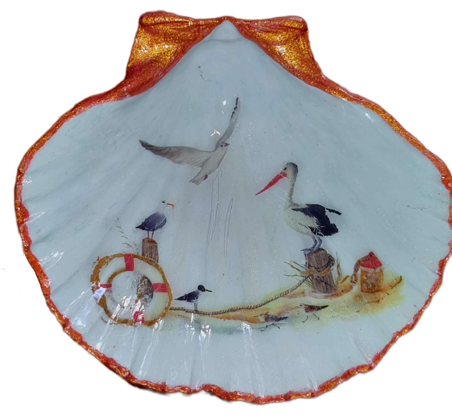 Shell Art - Scallop - Sea Birds 💙