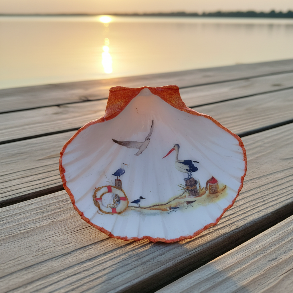 Shell Art - Scallop - Sea Birds 💙