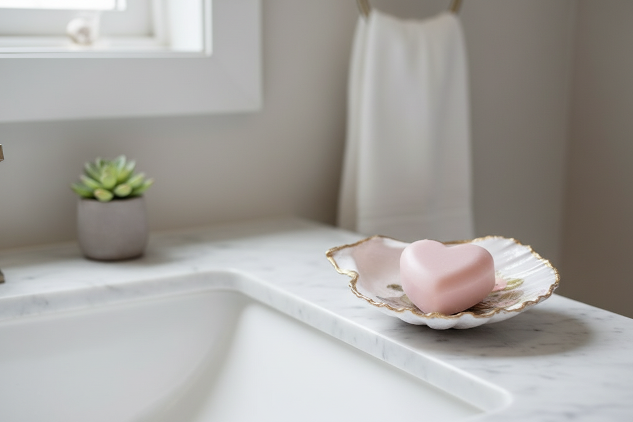 Hydrangea Shell Art - Ring or Soap Dish 🌸