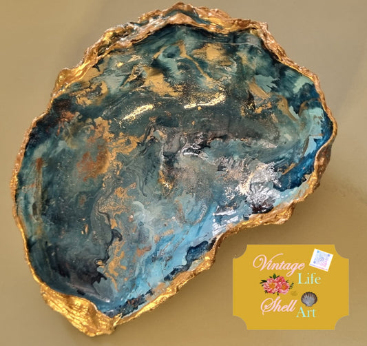 Shell Art - NZ Oyster- Caribbean Blue Sea 🌊
