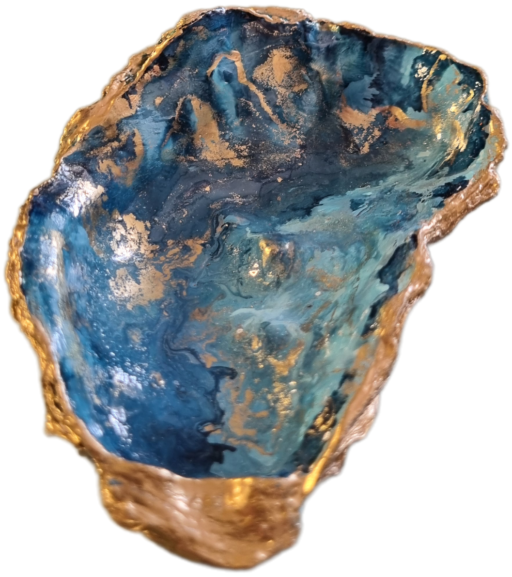 Shell Art - NZ Oyster- Caribbean Blue Sea 🌊