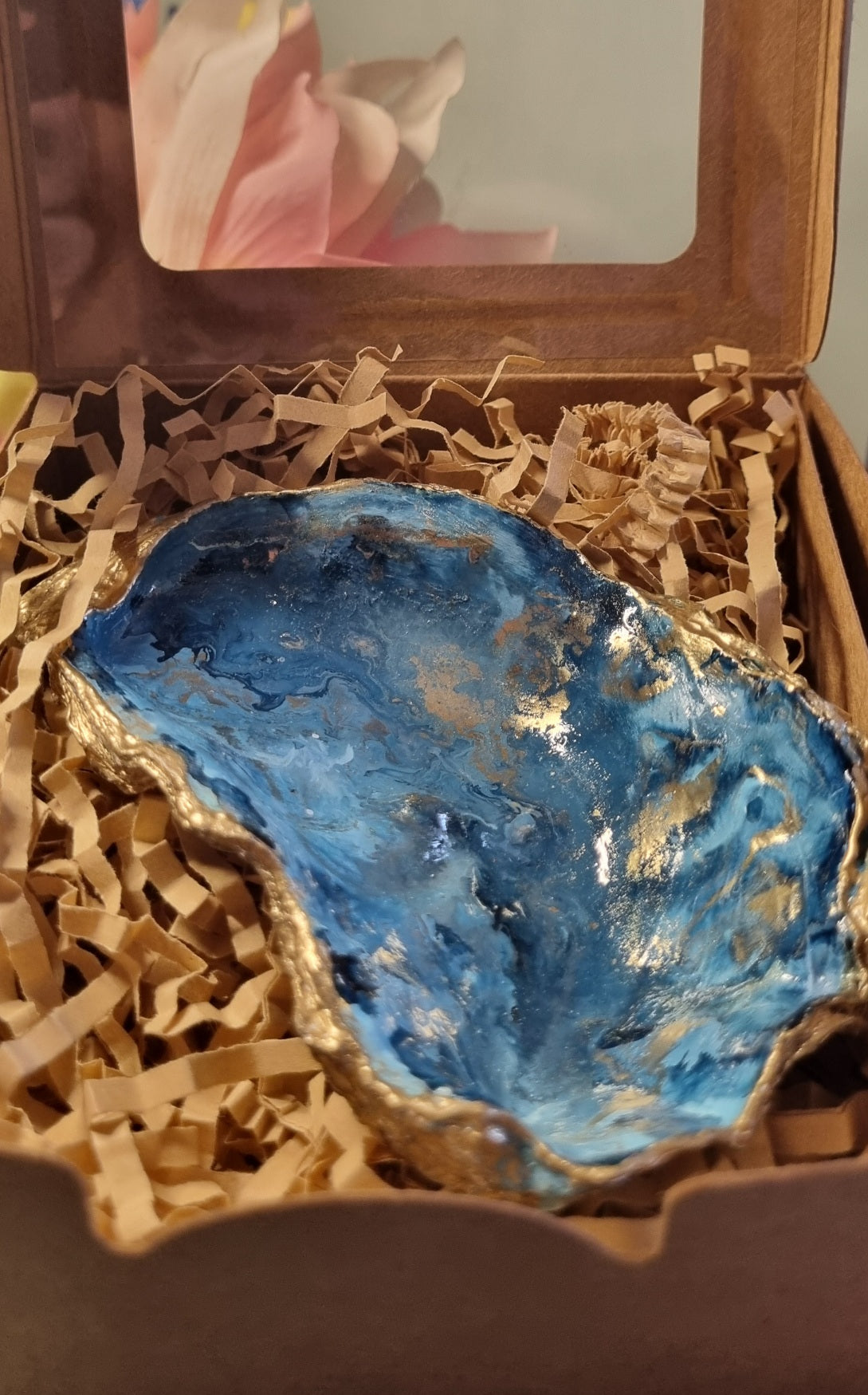 Shell Art - NZ Oyster- Caribbean Blue Sea 🌊