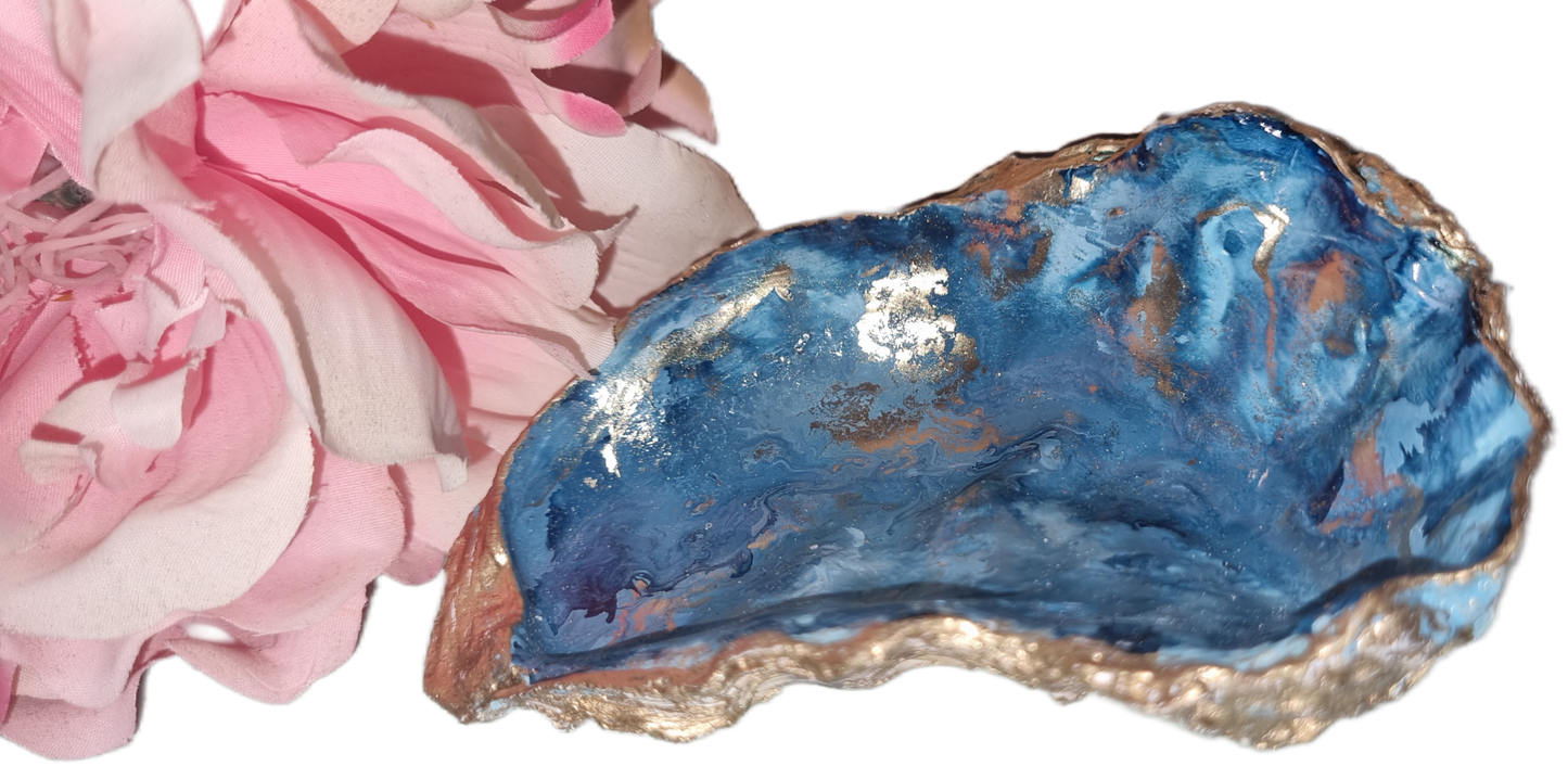 Shell Art - NZ Oyster- Caribbean Blue Sea 🌊
