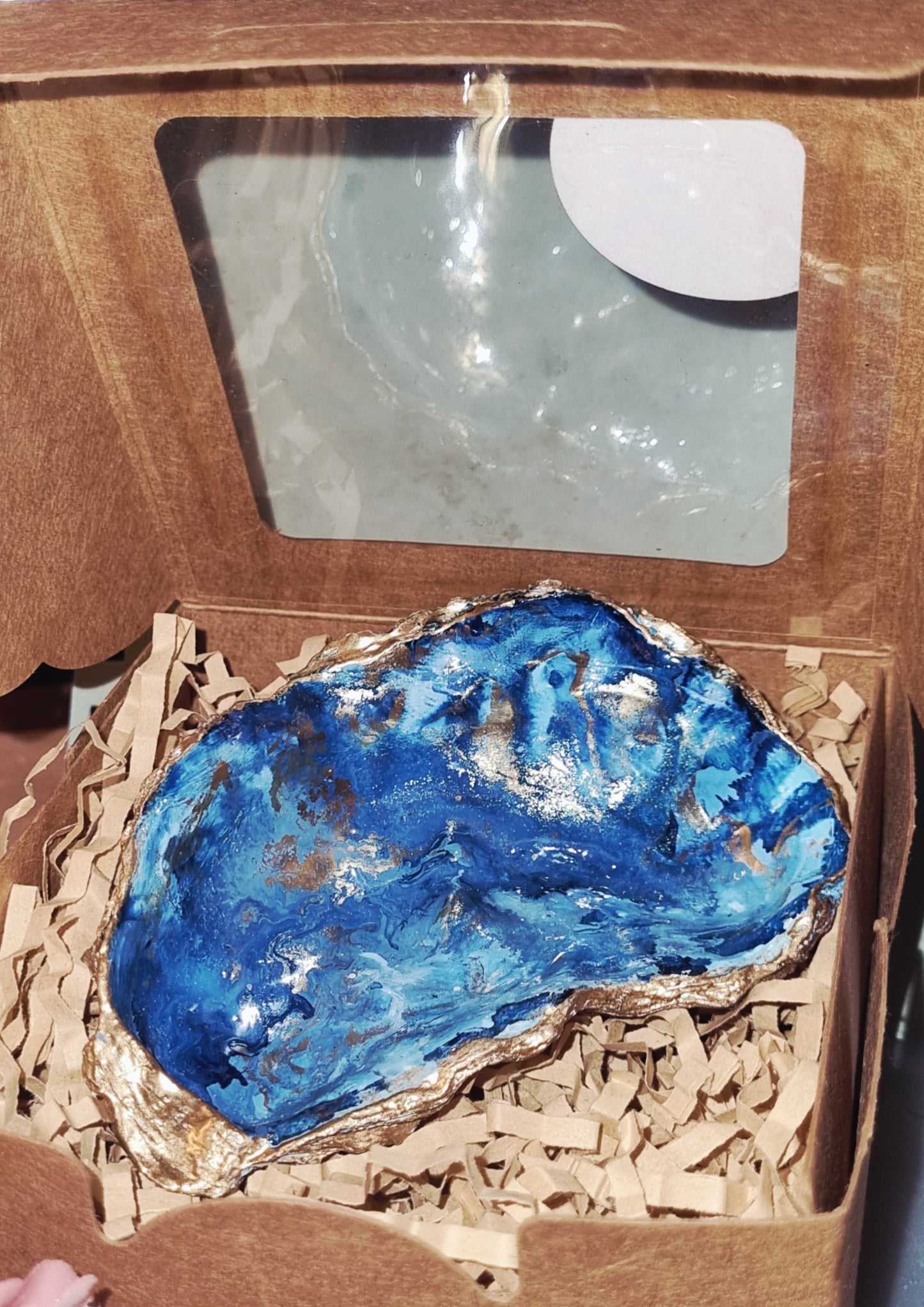 Shell Art - NZ Oyster- Caribbean Blue Sea 🌊