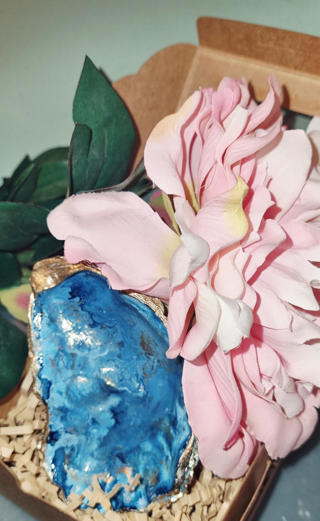 Shell Art - NZ Oyster- Caribbean Blue Sea 🌊