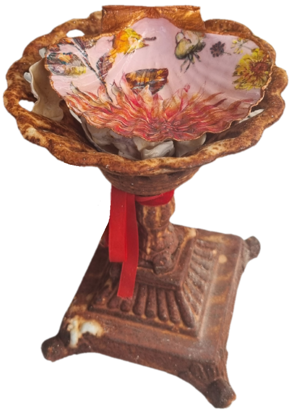 Dusky Pink & Rose Gold Shell Art