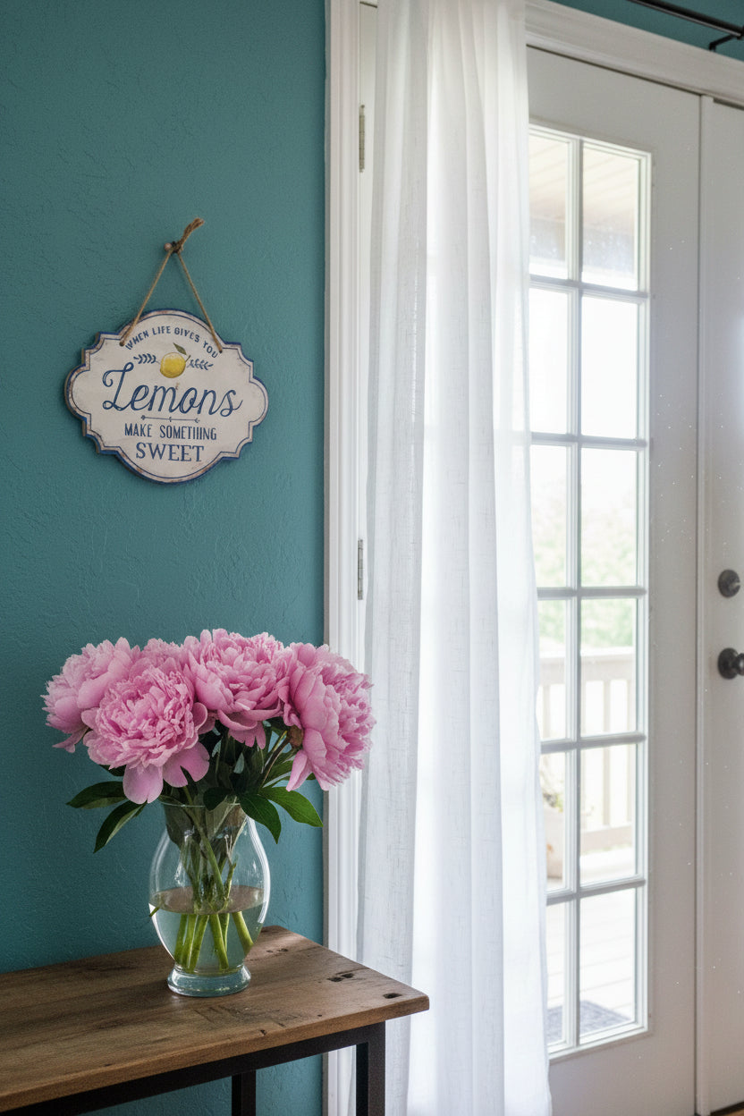 Hanging Vintage Style Plaque - 'When life gives you Lemons... make something sweet' 🍋