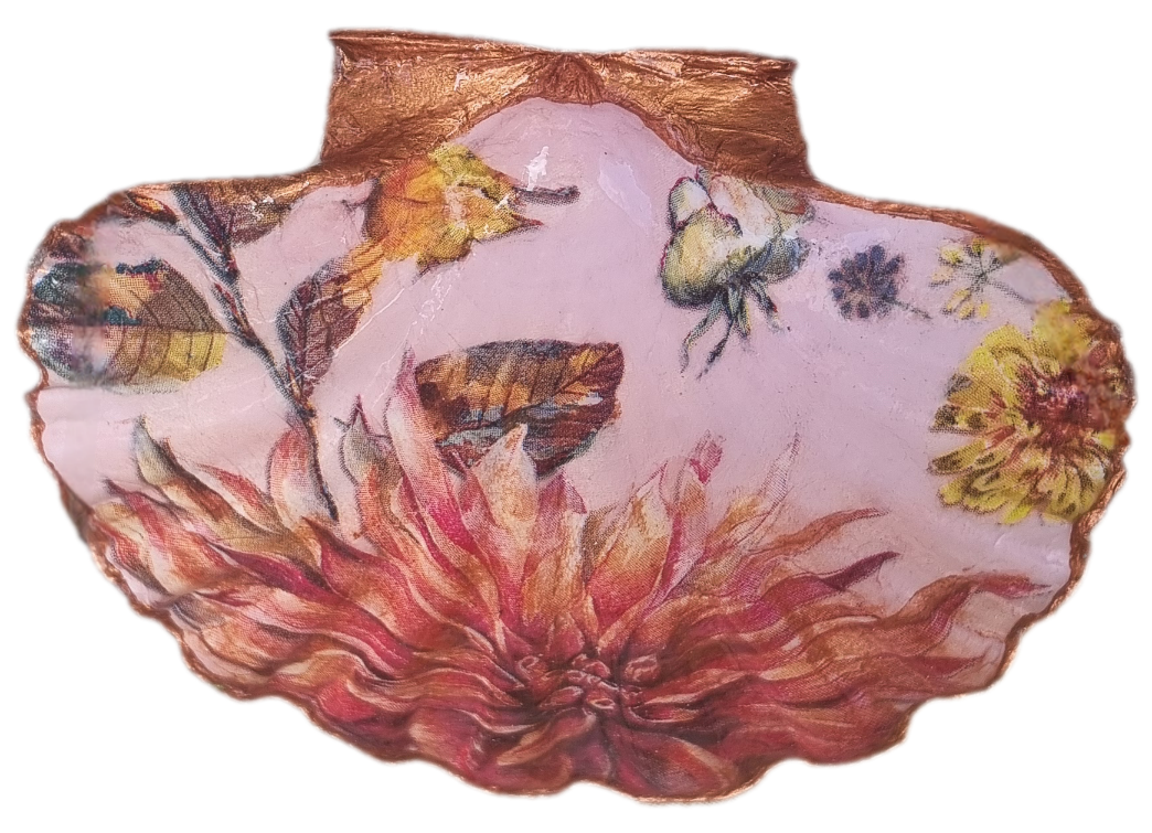 Dusky Pink & Rose Gold Shell Art