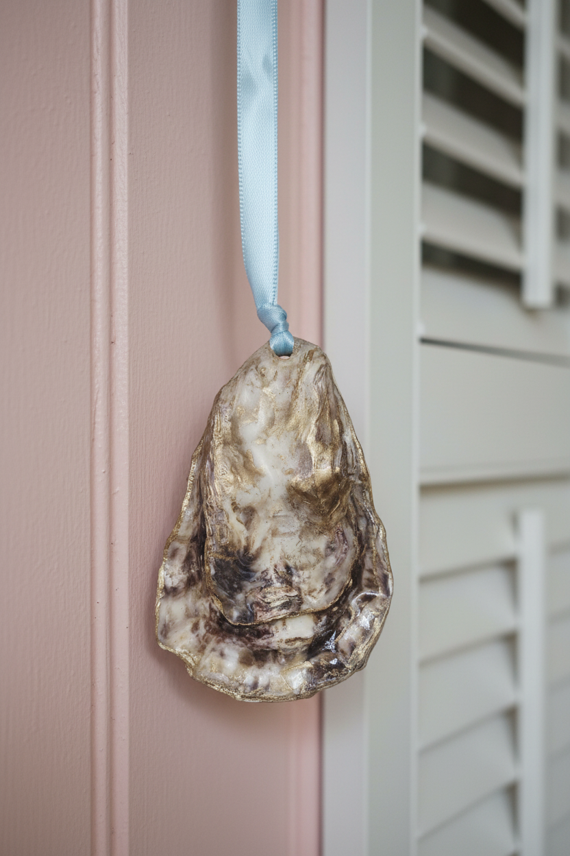 Shell Art - NZ Oyster - Forget Me Nots 💠 - Wall Hanging