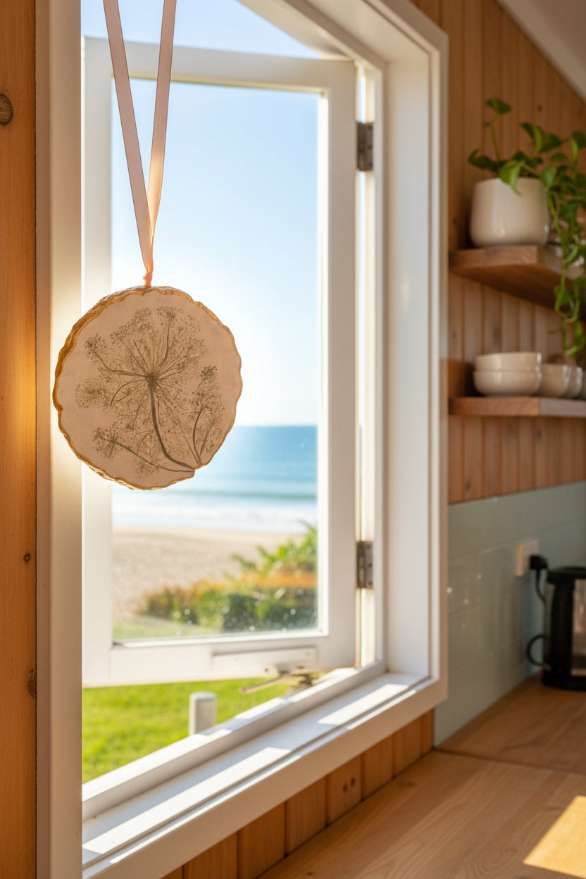 White Clay - Hanging Fluted Edge Decorative Plate 👸 (Queen Anne's Lace)