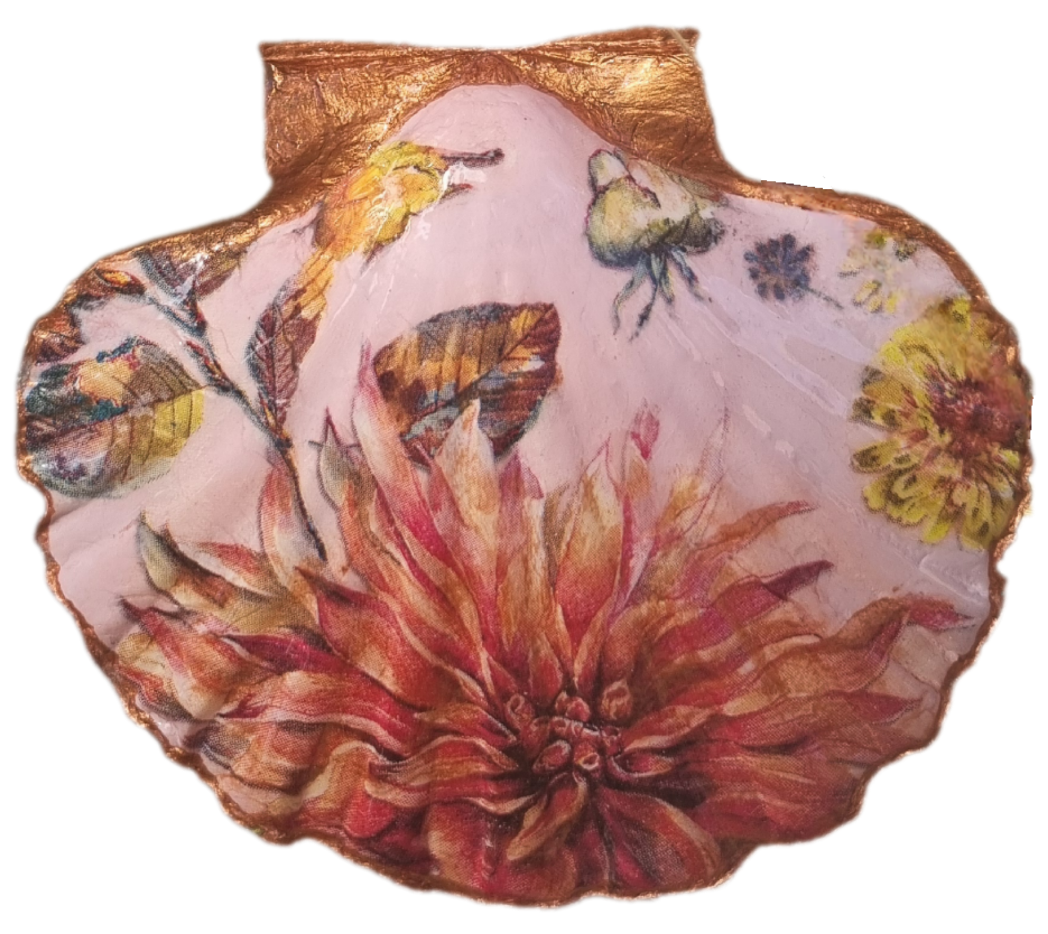 Dusky Pink & Rose Gold Shell Art